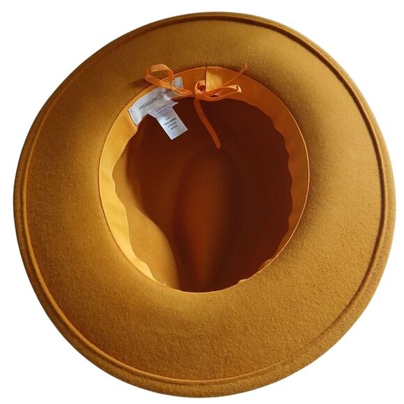 Treasure & Bond Fedora Hat Wool Gold Orange Brown Braided Ribbon One Size - Picture 2 of 8
